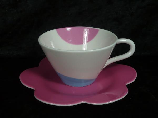 Teetasse mit Untere (Untere rosa)
