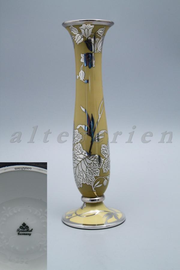 schlanke, hohe Vase Silveroverlay - art deco L 292