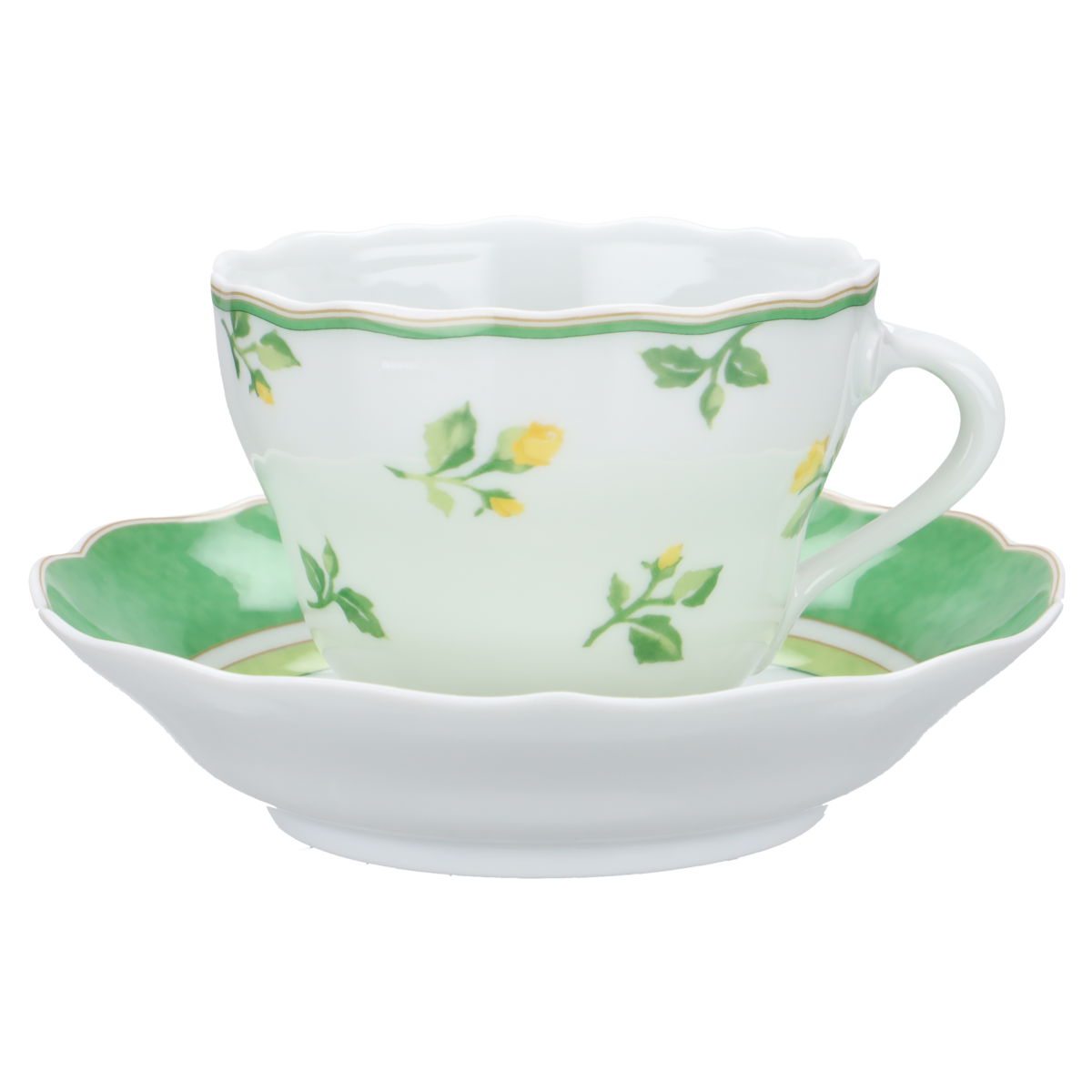 Kaffeetasse mit Untere (Dekor: Green)