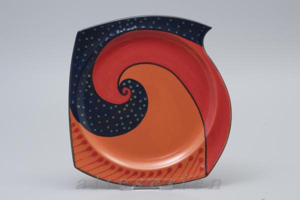 Kuchenteller / Wandteller 18,8 x 17,7 cm (orange/rot)