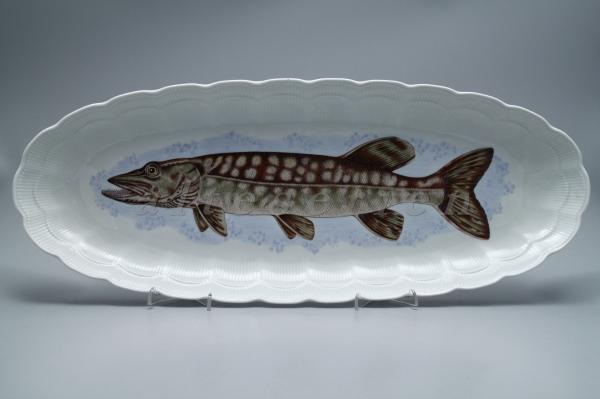 Fischplatte maxi / groß Motiv: Hecht / Pike / Brochet L 60,7 cm x B 23,6 cm