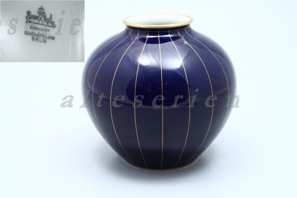 Bauchvase Vase H 15,5 cm Kobalt Gold
