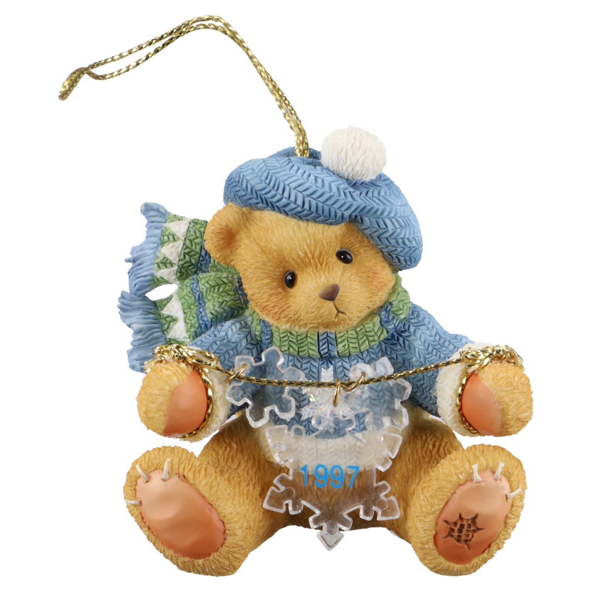 Teddy Bear With Dangling Snow Flakes 272175