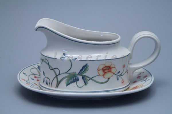 Sauciere mit Teller 2-teilig H 11 cm