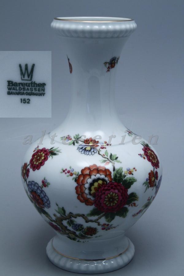 Vase hoch H 27 cm asiatisch florales Dekor