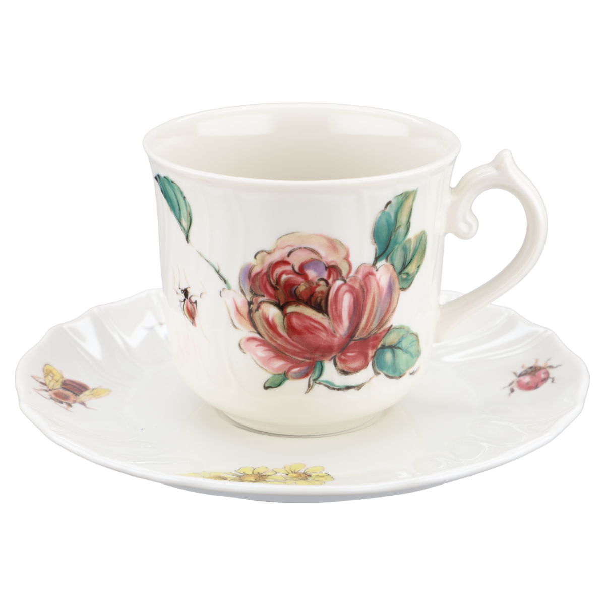 Kaffeetasse mit Untere rote Blüte