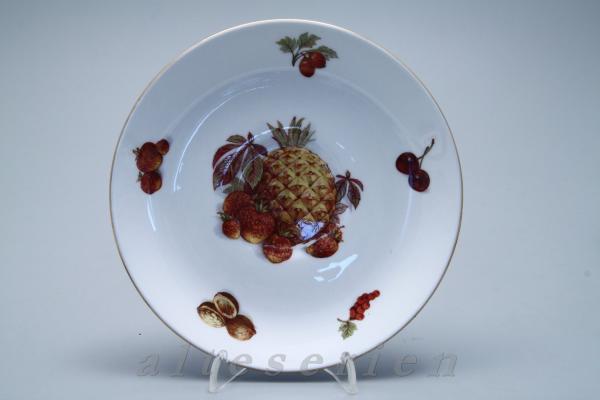Untertasse für Frühstückstasse groß D 16 cm (Pineapple and Strawberrys)