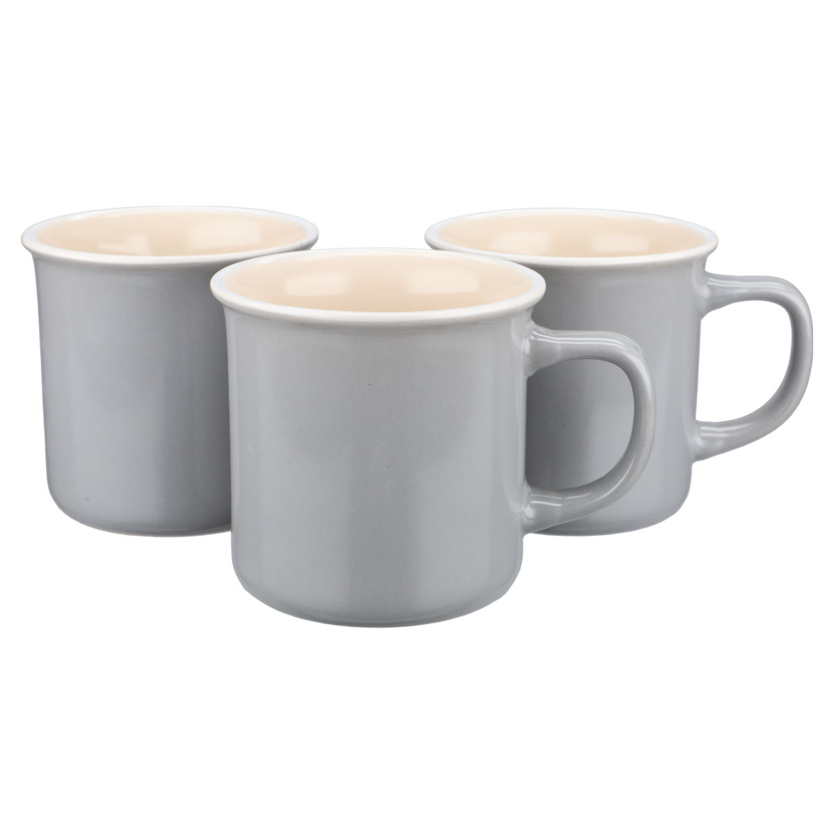 3 x Kaffeebecher grau