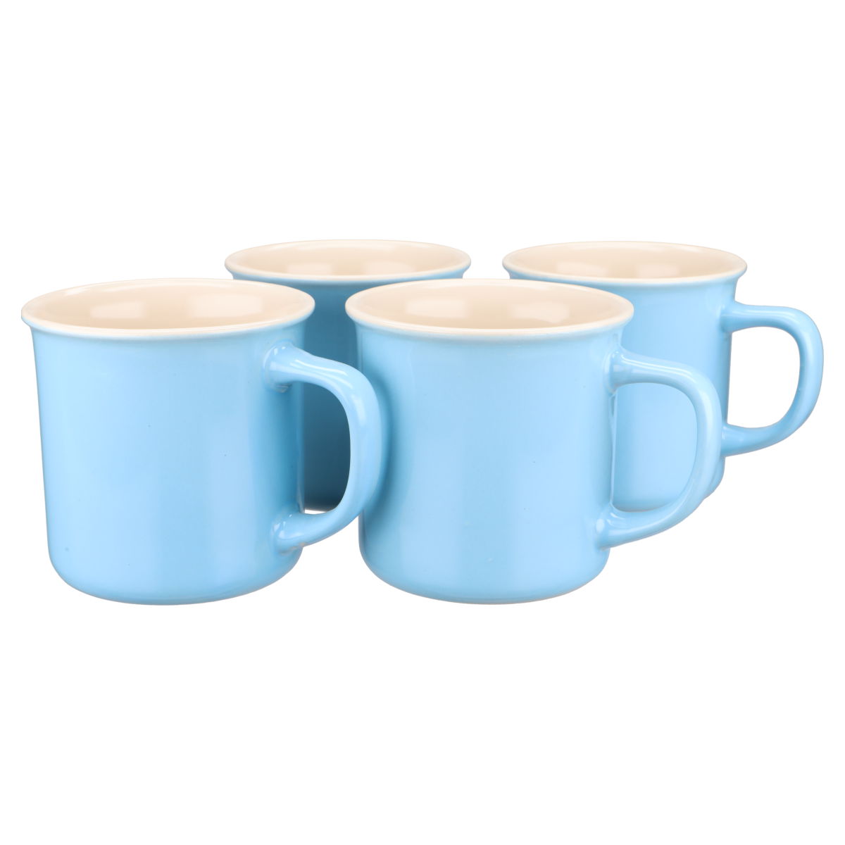 4 x Kaffeebecher hellblau