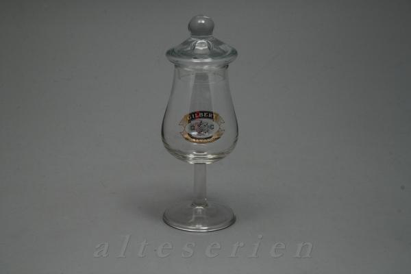 Glas mit Deckel H 14,5 cm