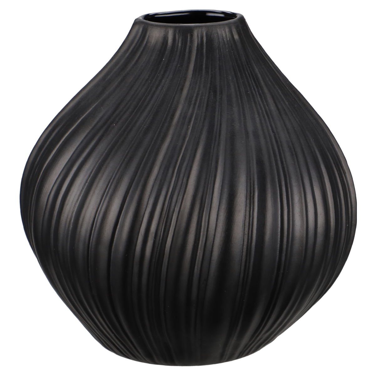 Vase Plissee-Vase Op Art Noir