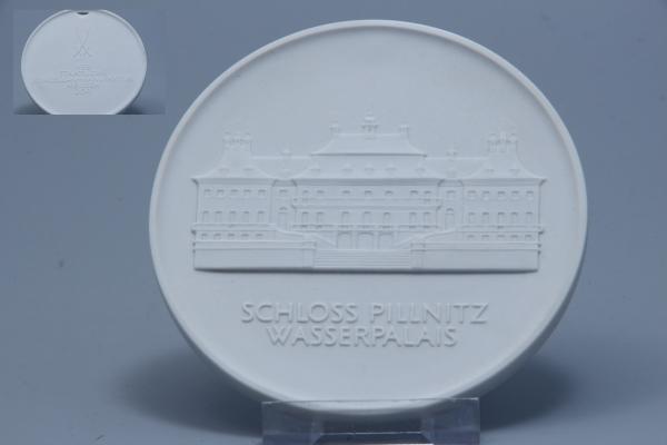 Joh.F. Böttger Plakette Schloss Pillnitz Wasserpalais D 11,5 cm