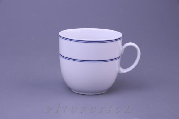 Kaffeetasse - Weißer Rand mit blauen Ringen