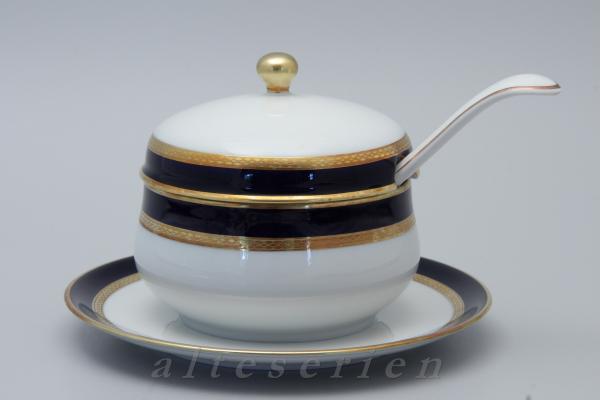 Sauciere mit Teller 3-teilig H 12,5 cm