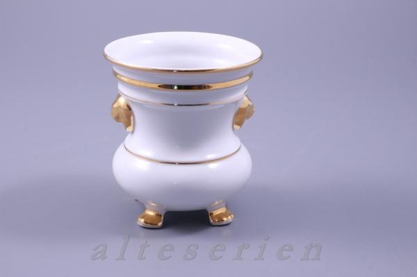 Vase H 10 cm auf 4 Füssen mit Goldrand