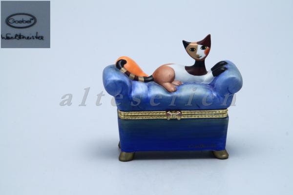 Katze auf Dose(Sofa) für Schmuck oder Pillen