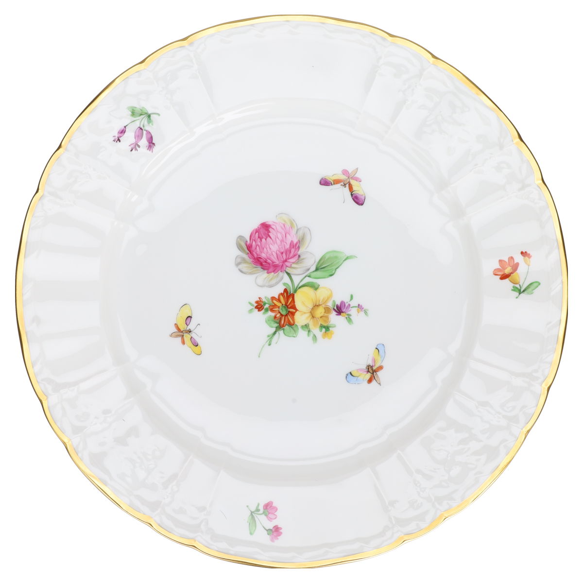 Bunte Blume mit Goldrand Dekor 36