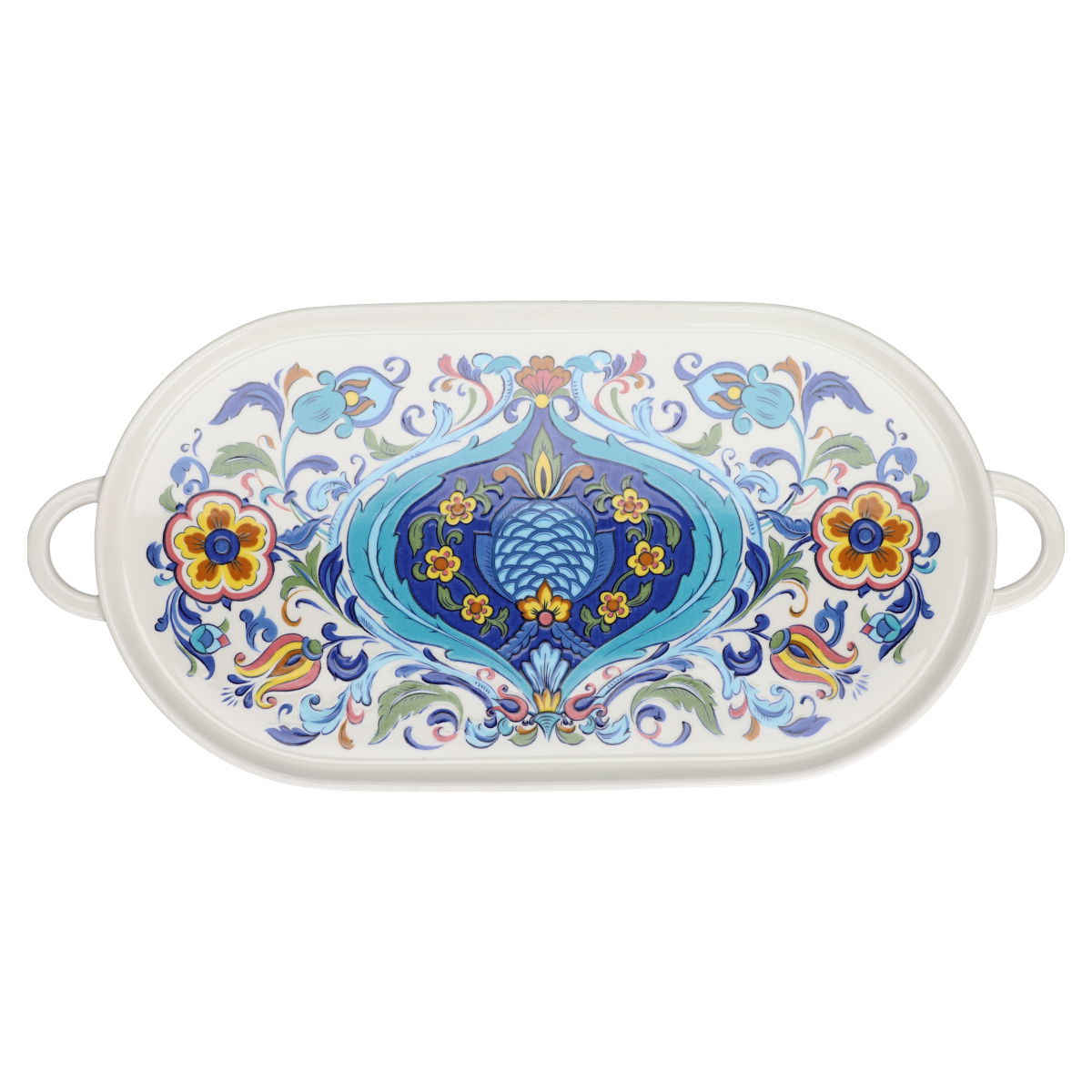 Servierplatte oval mit Griffen