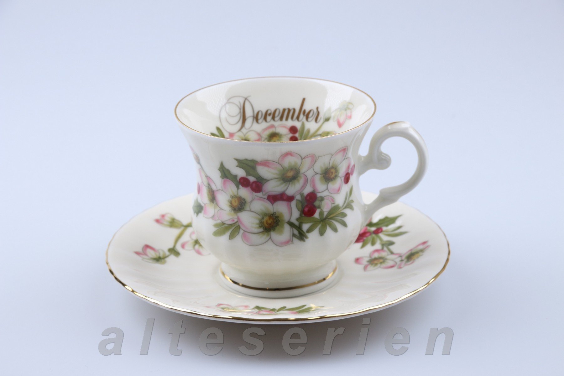 Kaffeetasse mit Untertasse December Christmas Rose