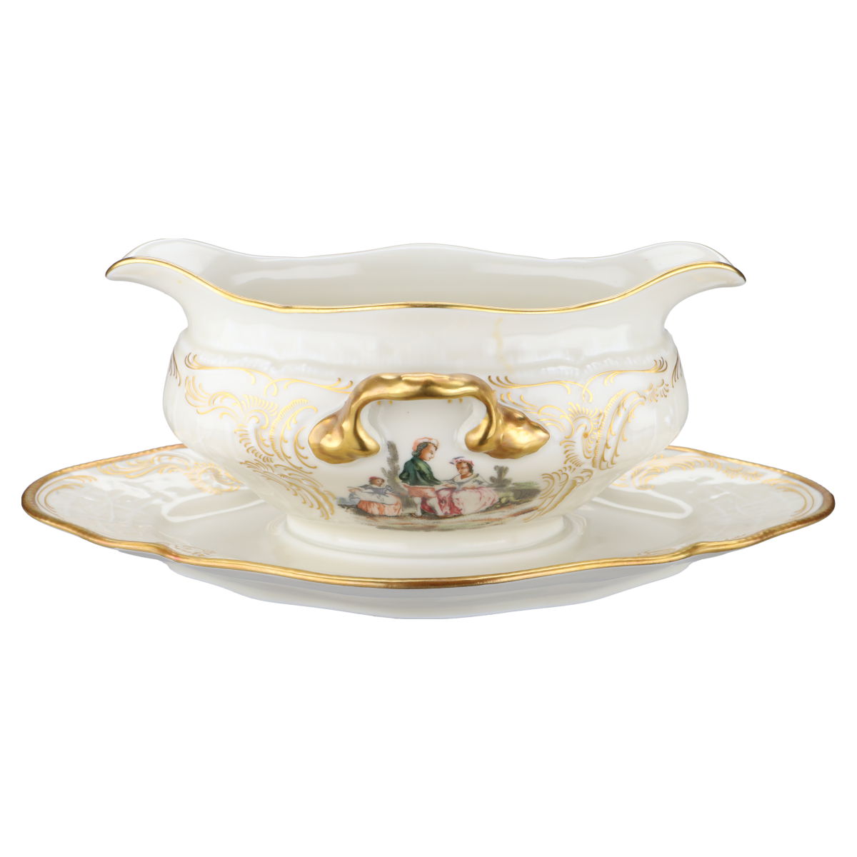 Sauciere mit Teller einteilig