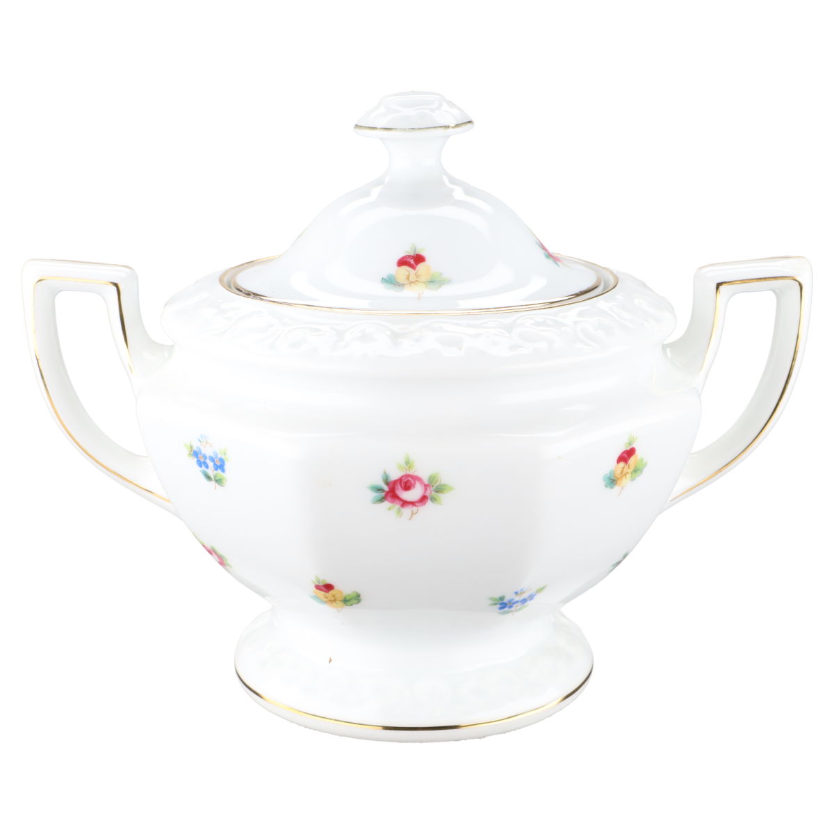 Zuckerdose groß einfache Goldlinie