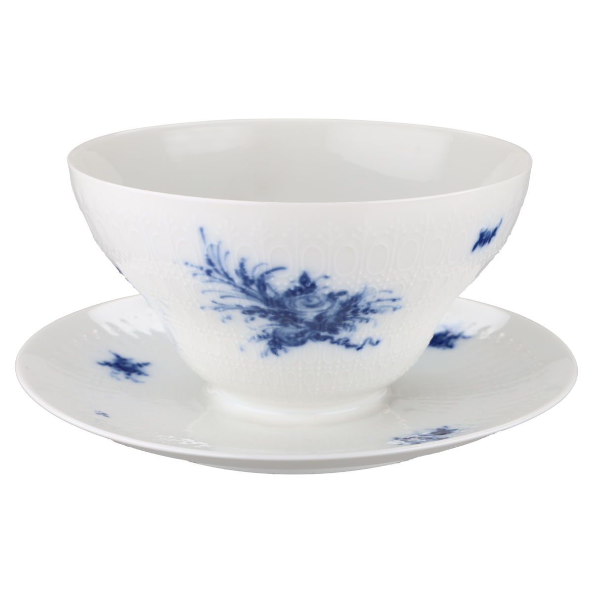 Sauciere mit Teller einteilig mit Innendekor