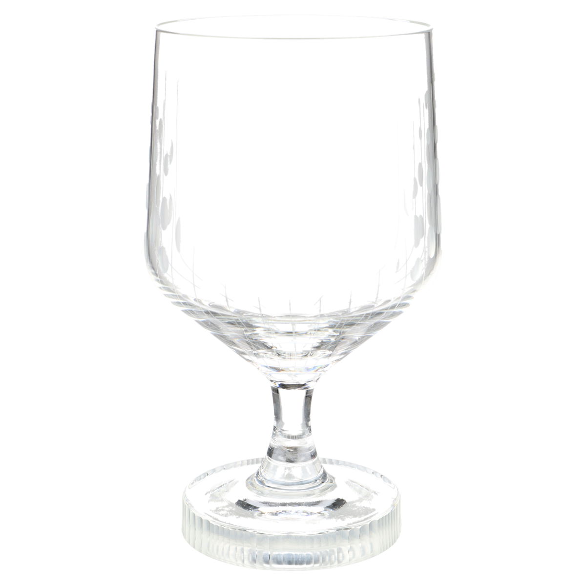 Rotweinglas mit Relief und Tropfenmuster