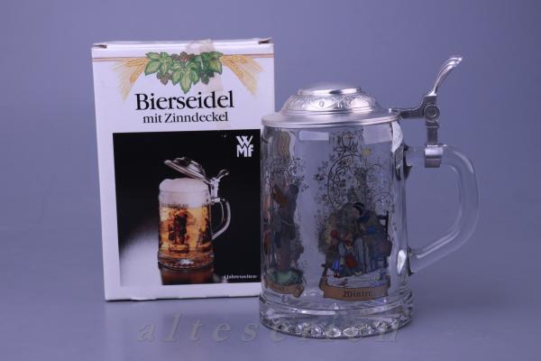 Bierseidel mit Zinndeckel 