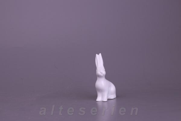 Porzellanfigur Hase sitzend weiß 