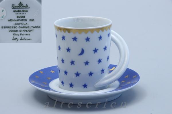 Espressotasse mit Untere - BUDNI Weihnachten 1998 Starlight