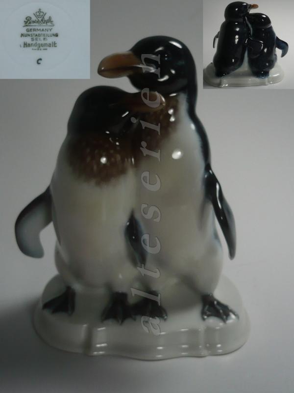 Porzellanfigur " 2 Pinguine " 